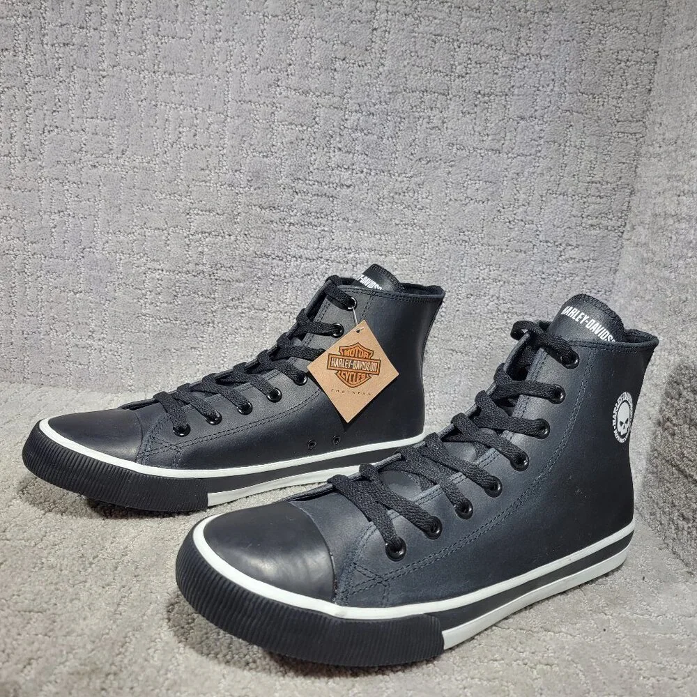 Harley-Davidson Baxter II Mens Size US 12 Black Leather High Top Sneakers D93341